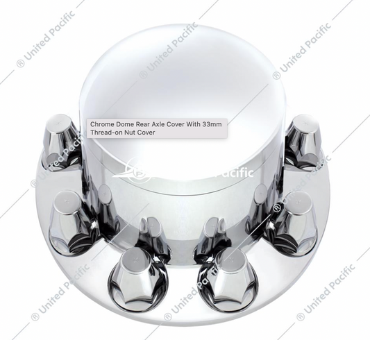 Chrome Dome Rear Axle Cover With 33mm Thread-on Nut Cover