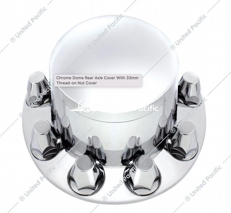 Chrome Dome Rear Axle Cover With 33mm Thread-on Nut Cover
