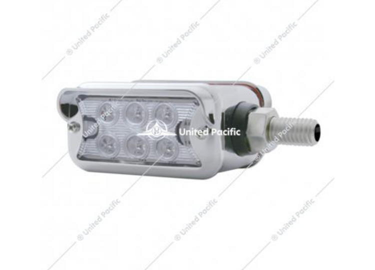 6 LED Dual Function Straight Mount Double Face Light With Horizontal Visor - Amber LED/Clear Lens