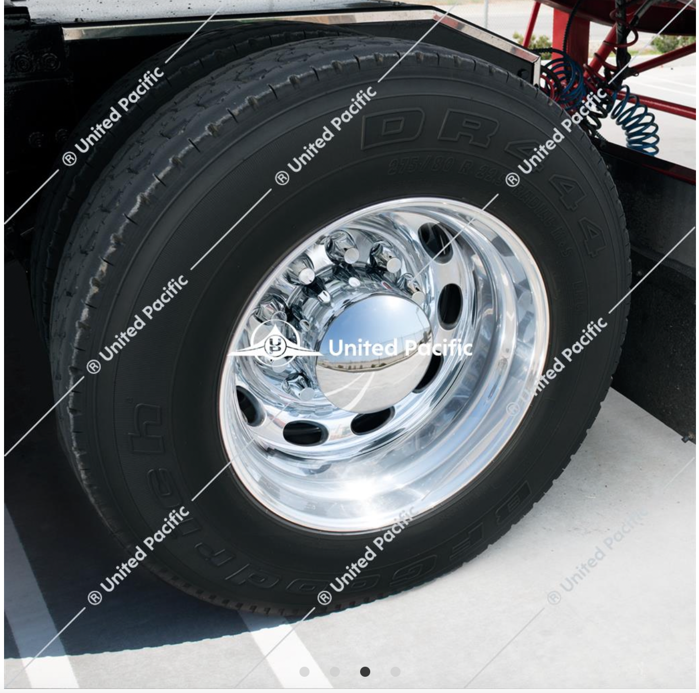 Chrome Spiked Hub Cover Set – 33mm Thread-on, Semi Truck Front Axle, 2 Covers + 20 Lug Nuts
