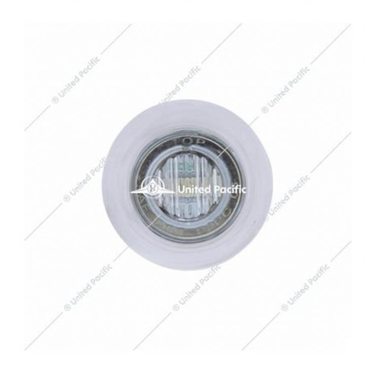3 LED Dual Function Mini Clearance/Marker Light With Bezel - Amber LED/Clear Lens