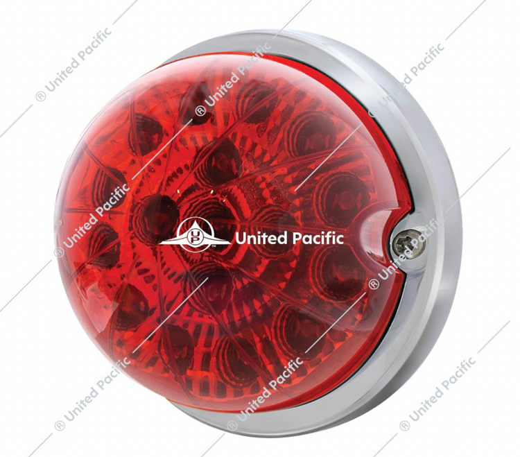 17 LED Dual Function Watermelon Clear Reflector Flush Mount Kit With Low Profile Bezel -Red LED & Lens