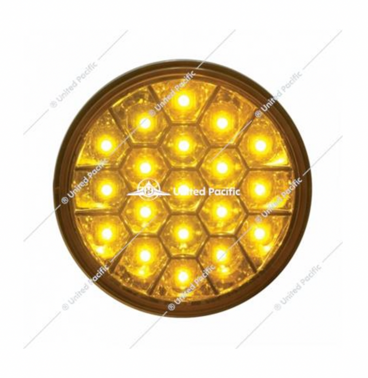 19 LED 4" Reflector Turn Signal Light - Amber LED/Amber Lens