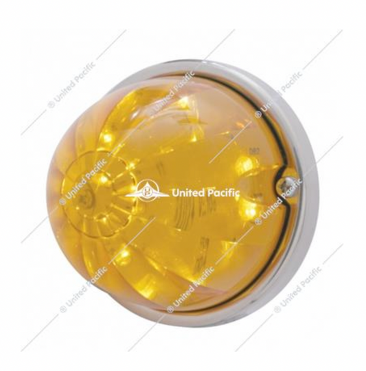 17 LED Dual Function Watermelon Flush Mount Kit With Low Profile Bezel - Amber LED/Amber Lens
