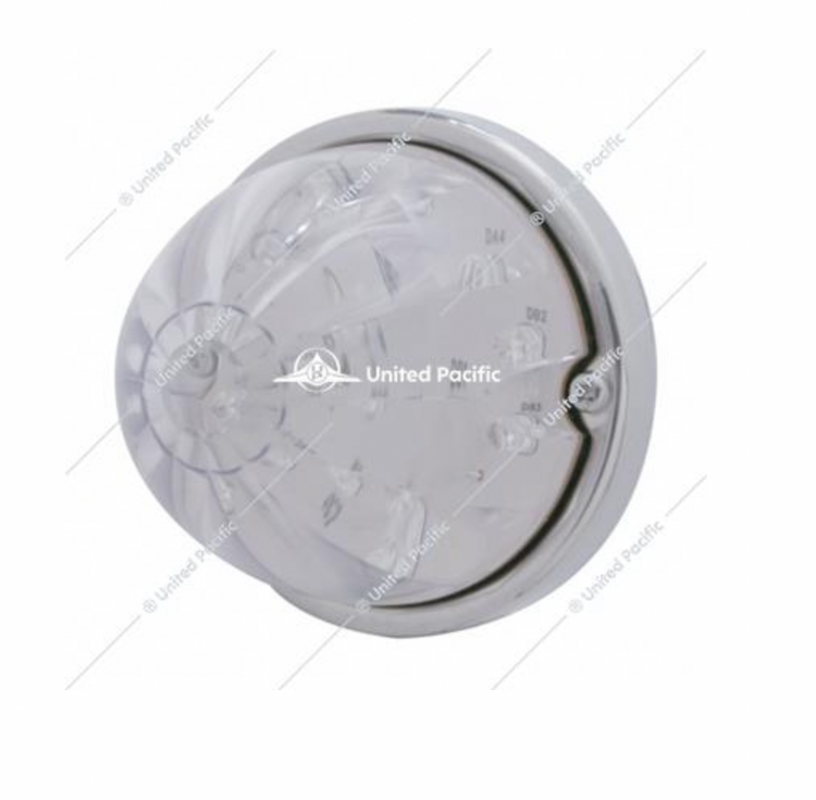 17 LED Dual Function Watermelon Flush Mount Kit With Low Profile Bezel - Red LED/Clear Lens