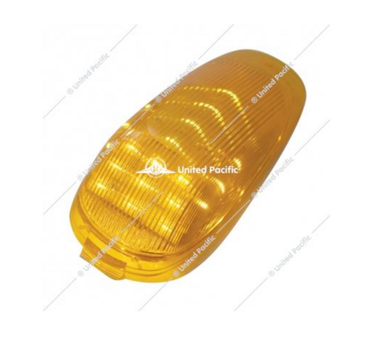 Set Of 5 Amber LED Cab Lights For Peterbilt 387 - Grakon 2000 Style With Amber Lens