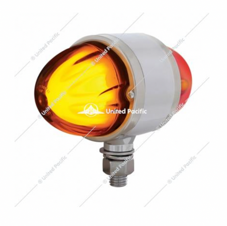 9 LED Dual Function GloLight Double Face Light - Amber & Red LED/Amber & Red Lens
