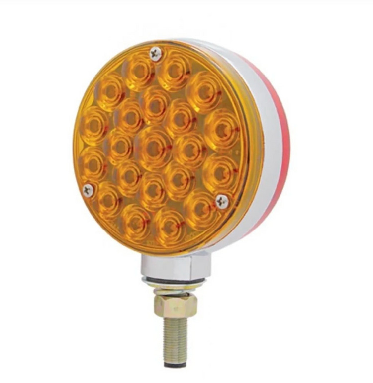 UNITED PACIFIC 4" ROUND RED/AMBER DOUBLE FACE TURN SIGNAL LIGHT